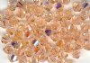 25 Light Peach AB 4mm Bicone Swarovski